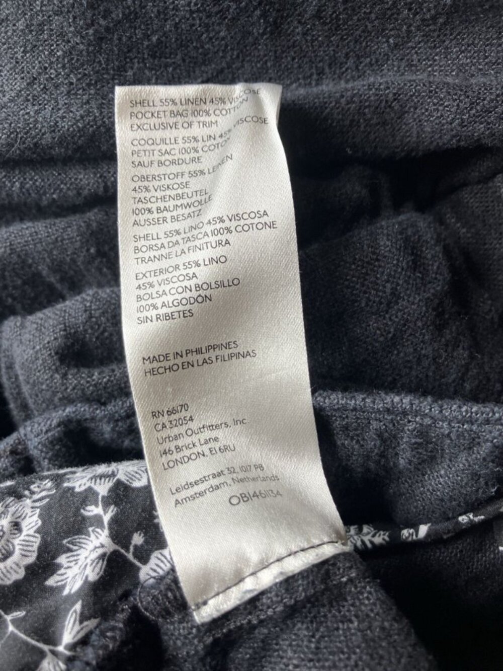 By Anthropologie Shorts Womens 4 Black Linen Blend Wrap Tie Waist Skort Pockets - Picture 9 of 9